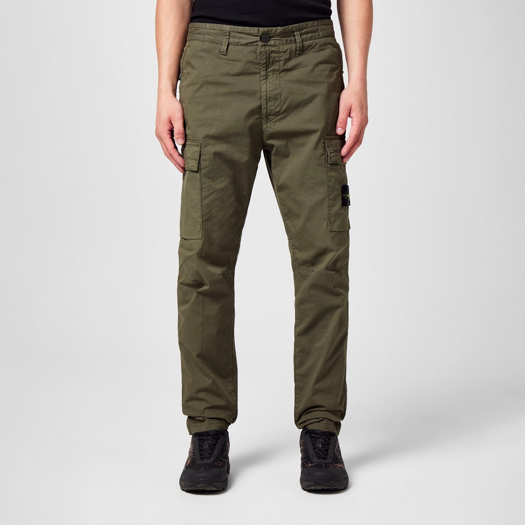 Stone Island Badge Cargo Trousers - Muschio V0059
